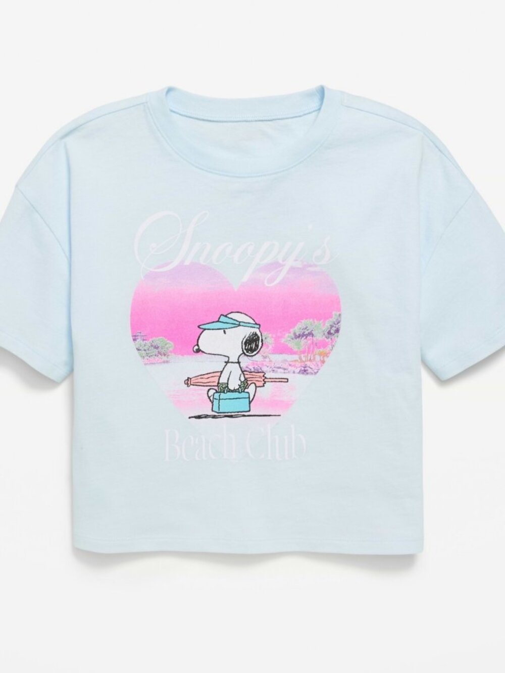 Peanuts Snoopy Oversized Graphic Cropped T-Shirt for Girls Size S 6/7 NWT